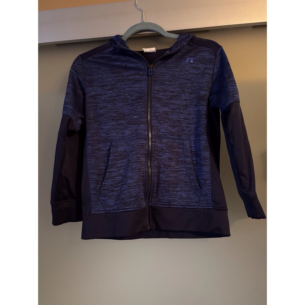 Russell Blue Zip Up Hoodie Youth Size Large (10/12)